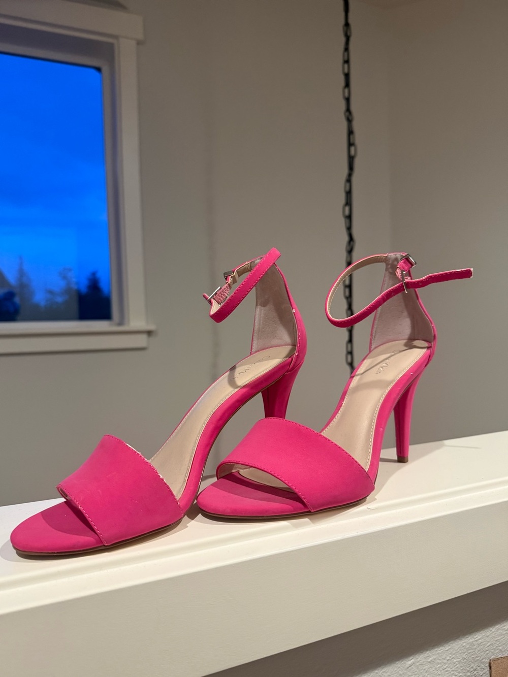 Calvin Klein Hot Pink Ankle Strap Stiletto Heels